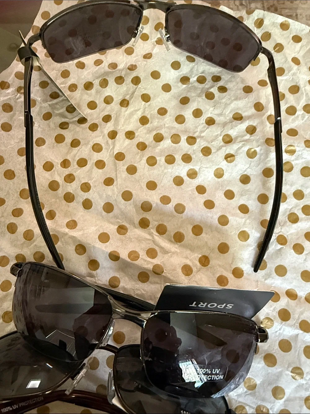 Sears Men's Sunglasses Black Frames with Dark Smoke Lenses